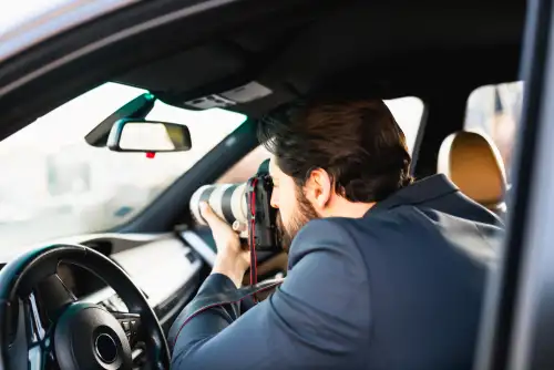 Licensed Private Investigator Conducting Surveillance