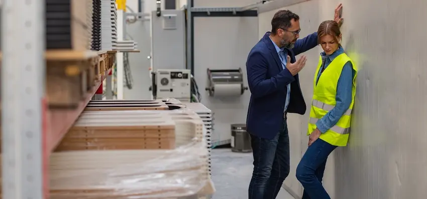 The internal workplace investigations team is examining evidence of misconduct at the manufacturing facility.